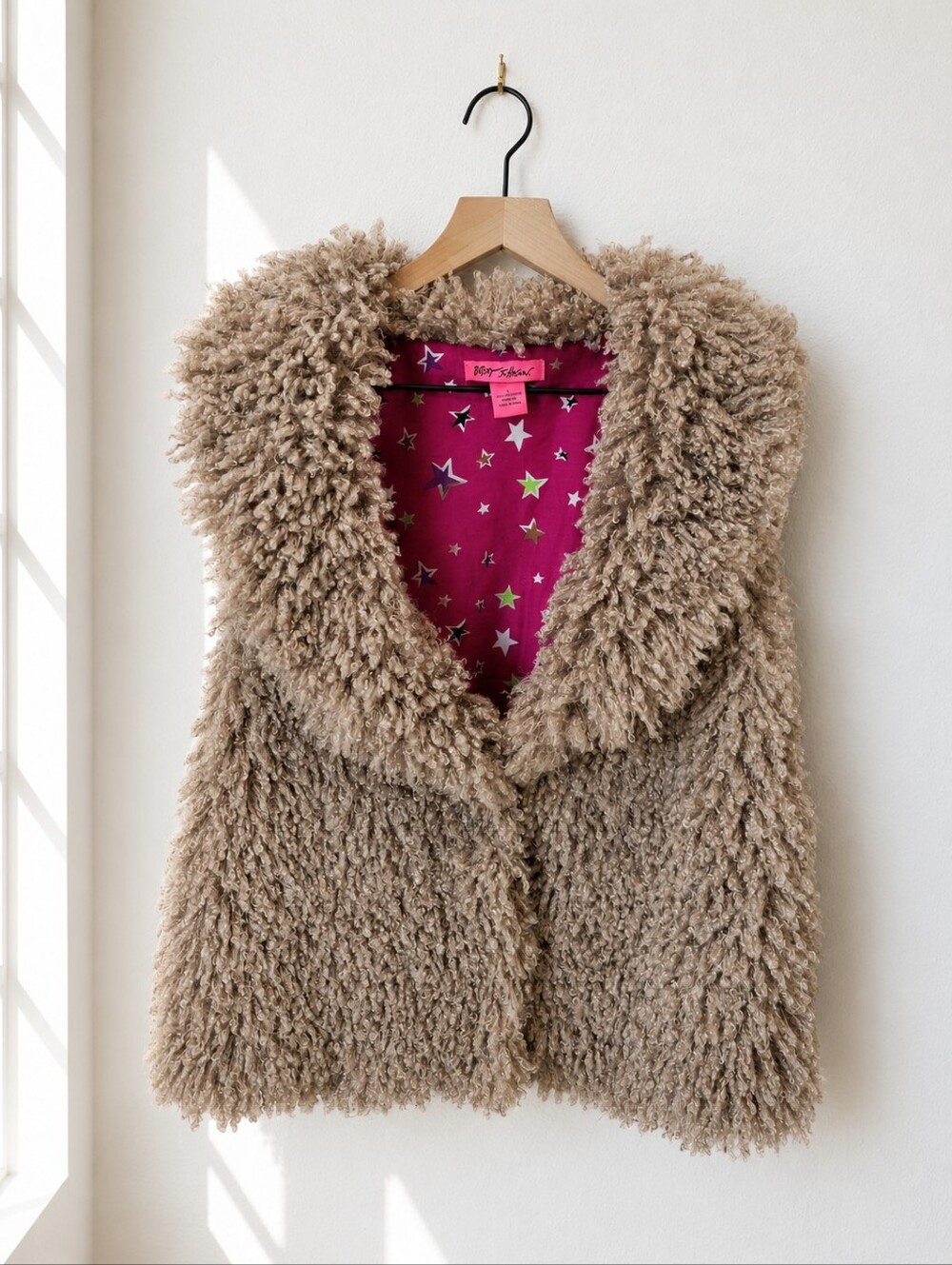 Betsey Johnson Shag Faux Fur Vest – Women's Large | Eclectic